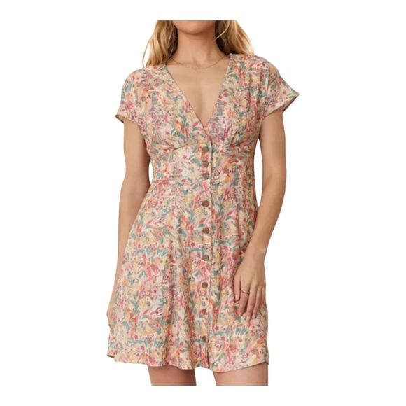 Marine Layer Camila Floral Button Front Minidress Size XL  SZ 16 Womens - Picture 1 of 12